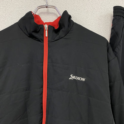 SRIXON　スリクソン　ジャージセットアップ　トラックジャケット　トラックパンツ　中綿入り　刺繍ロゴ　黒　ブラック　Lサイズ