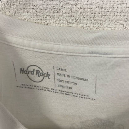 古着 used　Hard Rock Cafe　ハードロックカフェ　半袖デザインTシャツ　白　バックプリント　Lサイズ