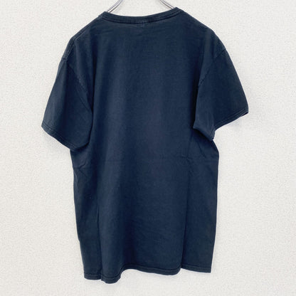 古着 used　FRUIT OF THE LOOM　半袖プリントTシャツ　キャット　ミルク　クルーネック　黒色　ブラック　Mサイズ