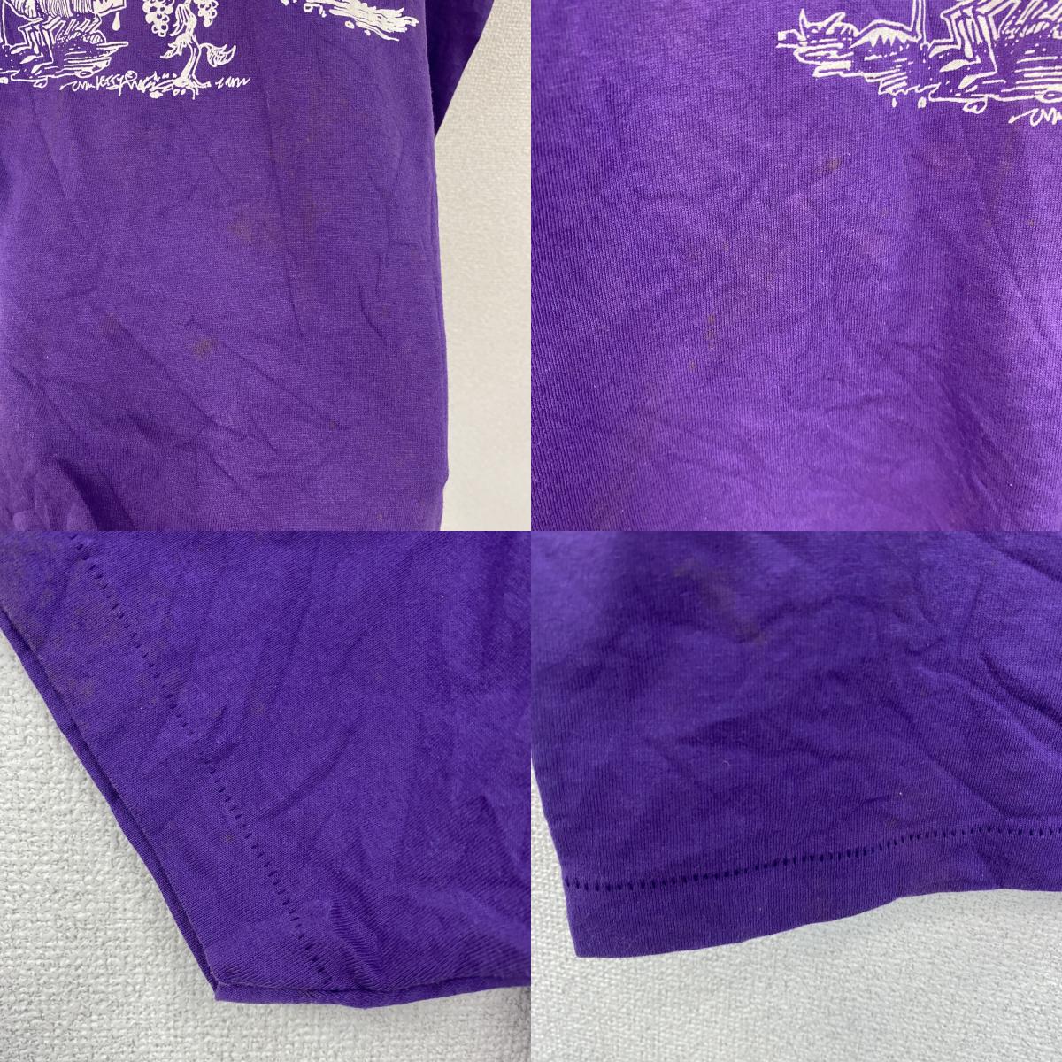 90s　BEST　FRUIT OF THE LOOM　半袖プリントTシャツ　シングルステッチ　ヴィンテージ　紫　パープル　XLサイズ