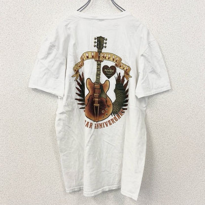 古着 used　Hard Rock Cafe　ハードロックカフェ　半袖デザインTシャツ　白　バックプリント　Lサイズ