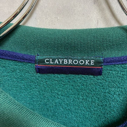 ～90s　CLAYBROOKE　ハーフボタンスウェット/トレーナー　ヴィンテージ　緑　グリーン　XXLサイズ