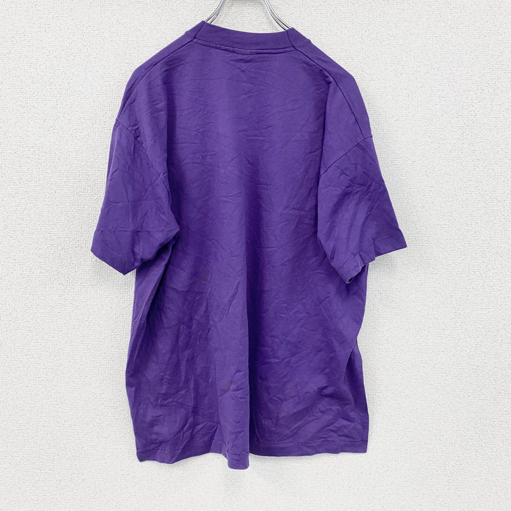 90s　BEST　FRUIT OF THE LOOM　半袖プリントTシャツ　シングルステッチ　ヴィンテージ　紫　パープル　XLサイズ