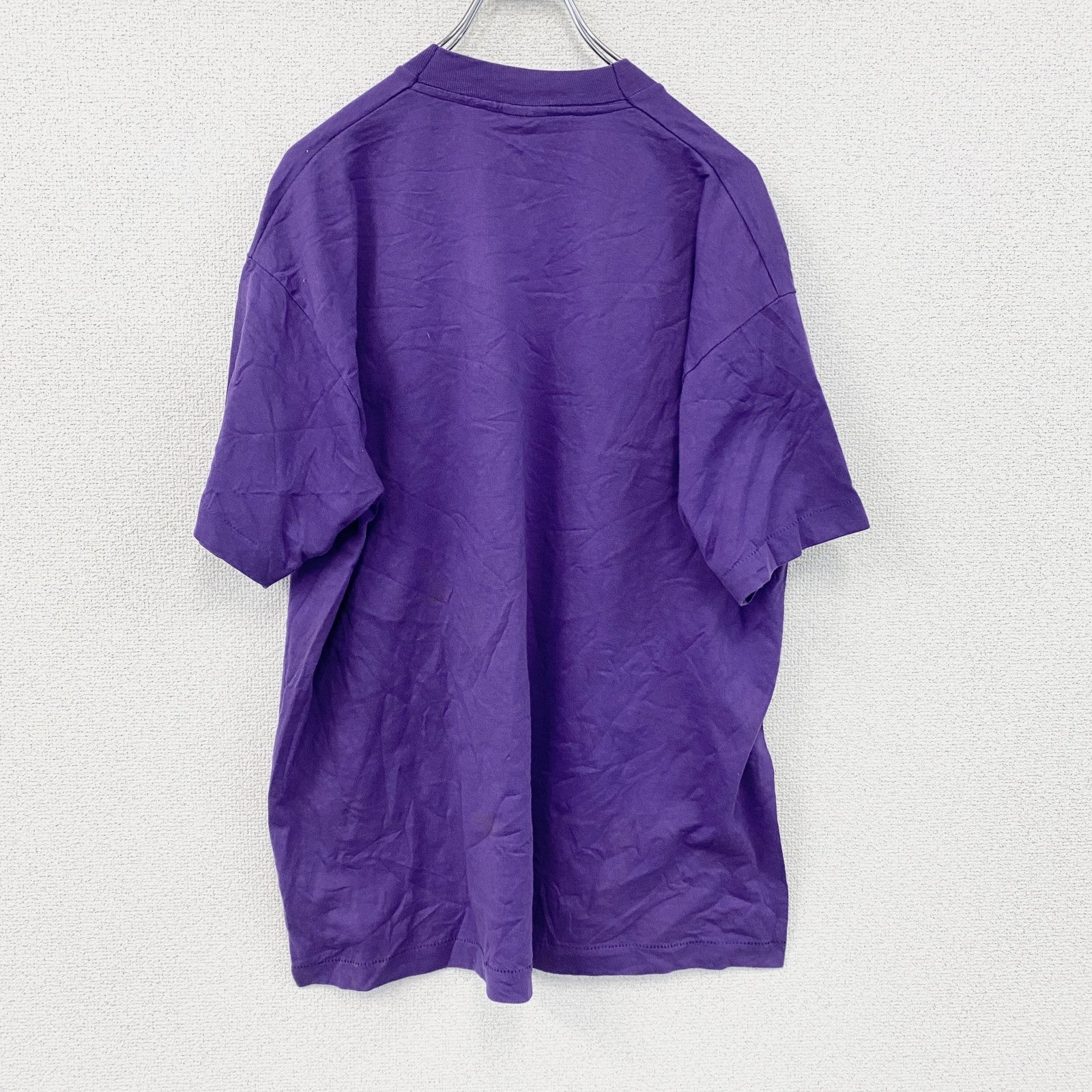 90s　BEST　FRUIT OF THE LOOM　半袖プリントTシャツ　シングルステッチ　ヴィンテージ　紫　パープル　XLサイズ