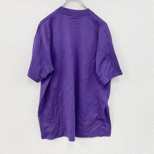 90s　BEST　FRUIT OF THE LOOM　半袖プリントTシャツ　シングルステッチ　ヴィンテージ　紫　パープル　XLサイズ
