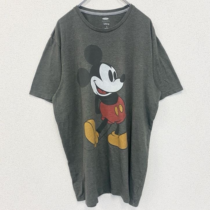 古着 used　OLD NAVY　オールドネイビー　半袖プリントTシャツ　ディズニー　ミッキーマウス　グレー　XLサイズ