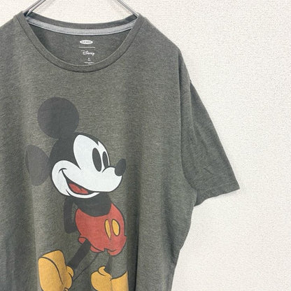 古着 used　OLD NAVY　オールドネイビー　半袖プリントTシャツ　ディズニー　ミッキーマウス　グレー　XLサイズ
