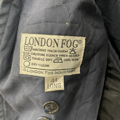 LONDON FOG　ロンドンフォグ　トレンチコート　比翼仕立て　紺　ネイビー　44サイズ