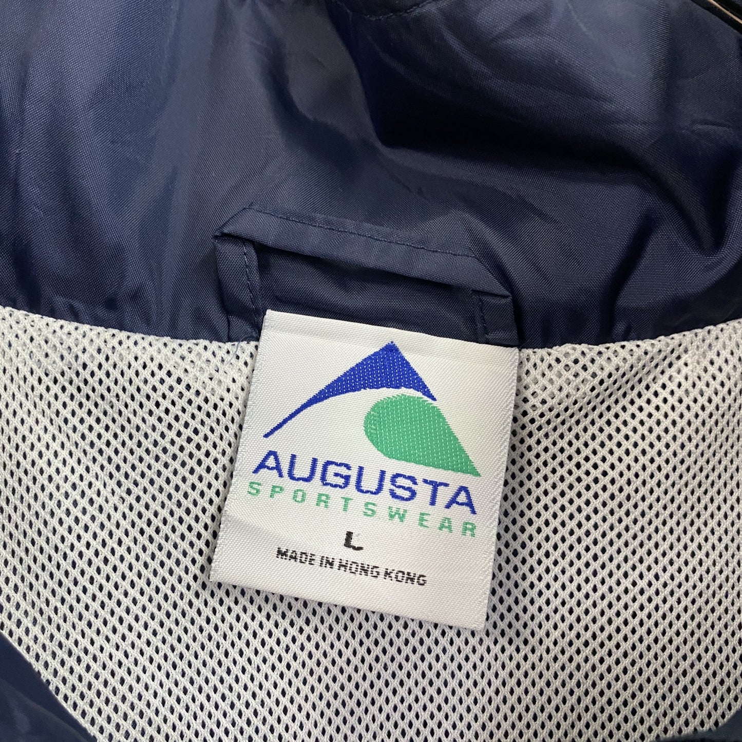 ～00s　AUGUSTA　フルジップナイロンジャケット　ワンポイント　ヴィンテージ　紺　ネイビー　Lサイズ