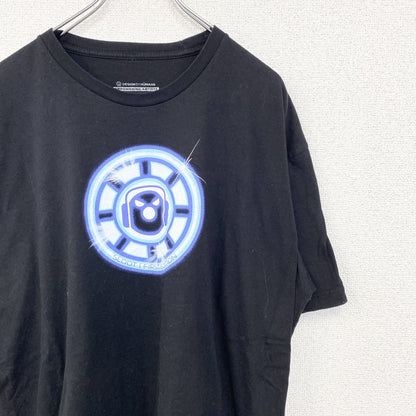 古着 used　DESAIN BY HUMANS　半袖プリントTシャツ　ロボット　カジュアル　クルーネック　黒　レトロ　XLサイズ