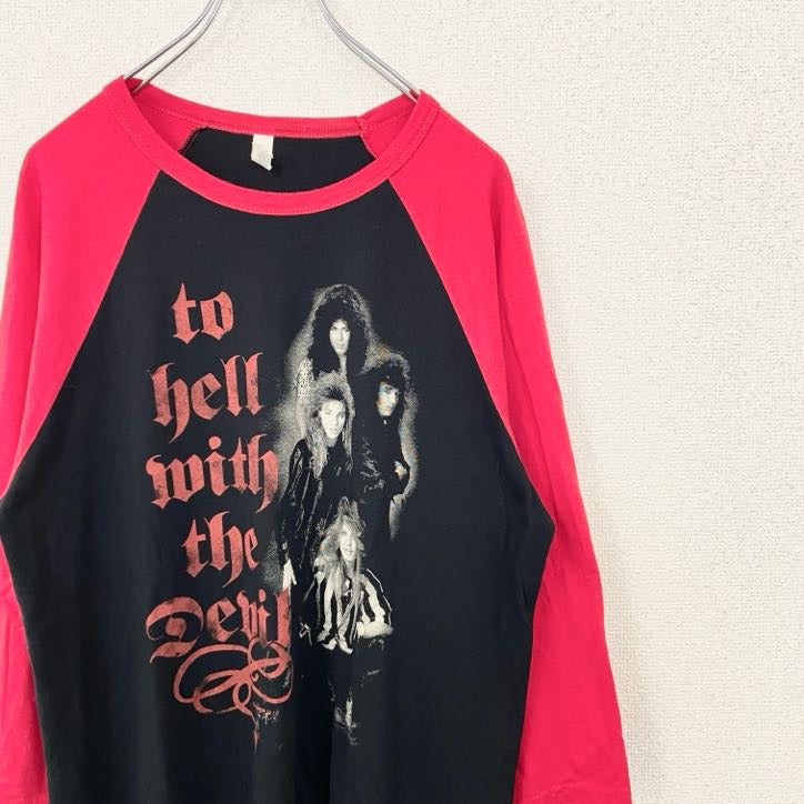 古着 used　Stryper ストライパー　長袖バンドTシャツ　黒　ブラック　赤　ラグランスリーブ　ロック　ヘビメタ　Lサイズ