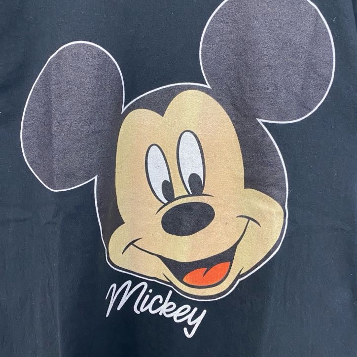 古着 used　Disney　ディズニー　半袖プリントTシャツ　Mickey Mouse　ミッキーマウス　ブラック　黒　Sサイズ