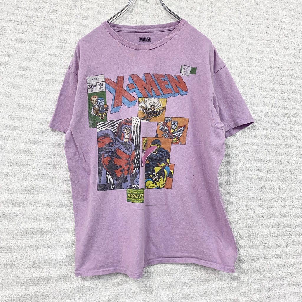 MARVEL　マーベル　X-MEN　半袖プリントTシャツ　コミックT　キャラクターT　紫　パープル　Lサイズ