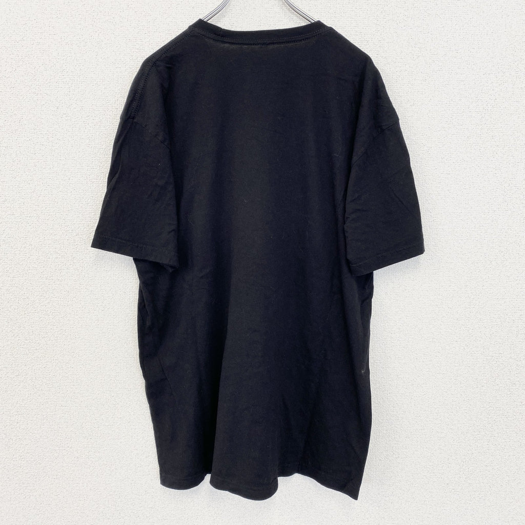 古着 used　DESAIN BY HUMANS　半袖プリントTシャツ　ロボット　カジュアル　クルーネック　黒　レトロ　XLサイズ