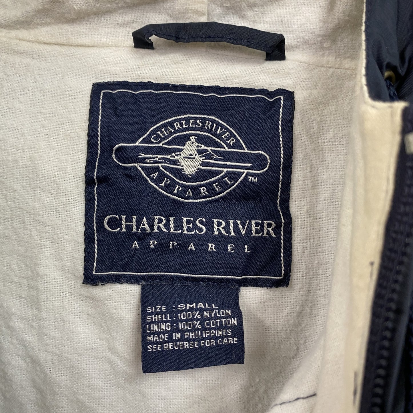 ～90s　CHARLES RIVER　アノラックパーカー　ヴィンテージ　紺　ネイビー　Sサイズ