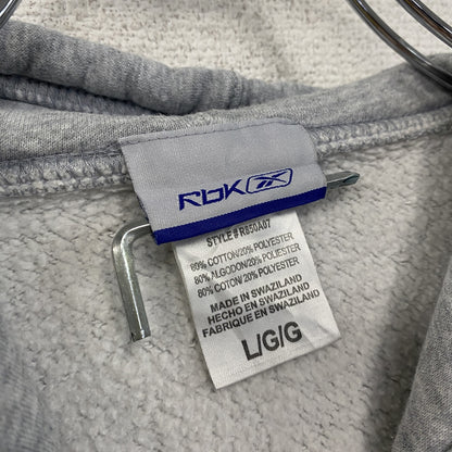 Reebok　リーボック　スウェットパーカー/フーディー　3連プリント　霜降りグレー　Lサイズ