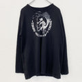 古着 used　DIESEL ディーゼル　長袖プリントTシャツ　カジュアルデザイン　クルーネック　黒　レトロ　3XLサイズ