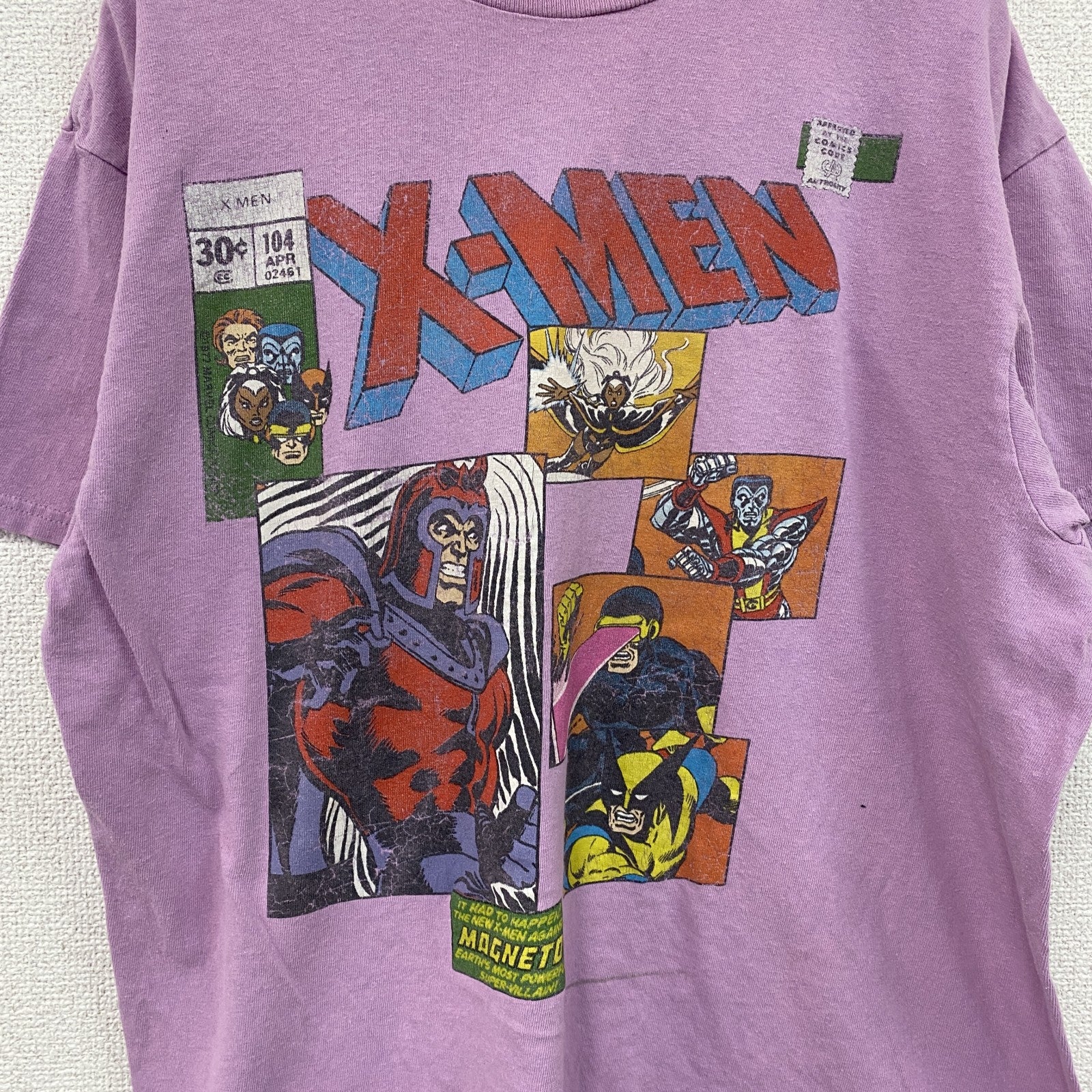 MARVEL　マーベル　X-MEN　半袖プリントTシャツ　コミックT　キャラクターT　紫　パープル　Lサイズ