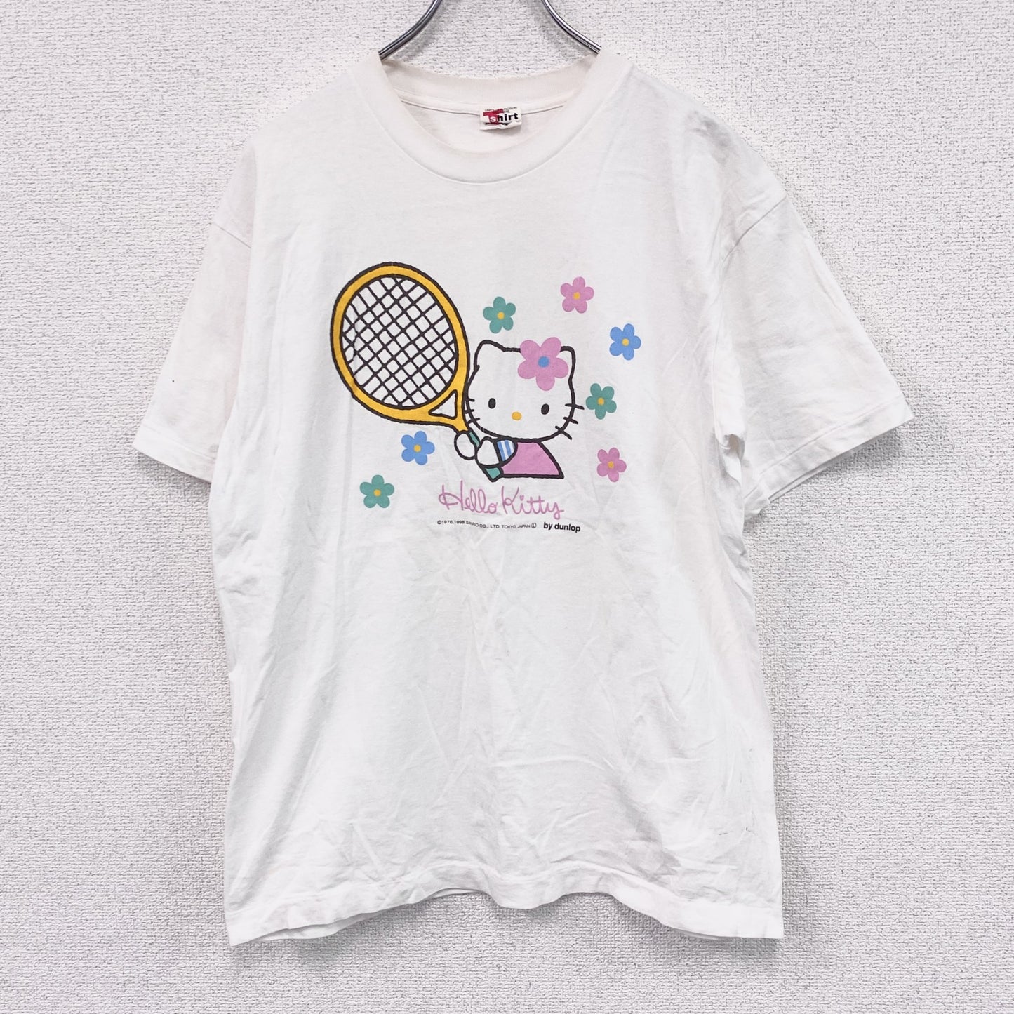 ～90s　DUNLOP　ダンロップ　HELLO KITTY　ハローキティ　半袖Tシャツ　シングルステッチ　ヴィンテージ　ホワイト　Lサイズ