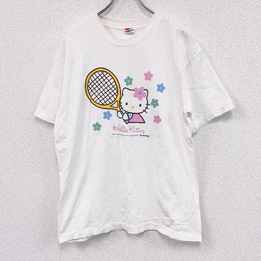 ～90s　DUNLOP　ダンロップ　HELLO KITTY　ハローキティ　半袖Tシャツ　シングルステッチ　ヴィンテージ　ホワイト　Lサイズ