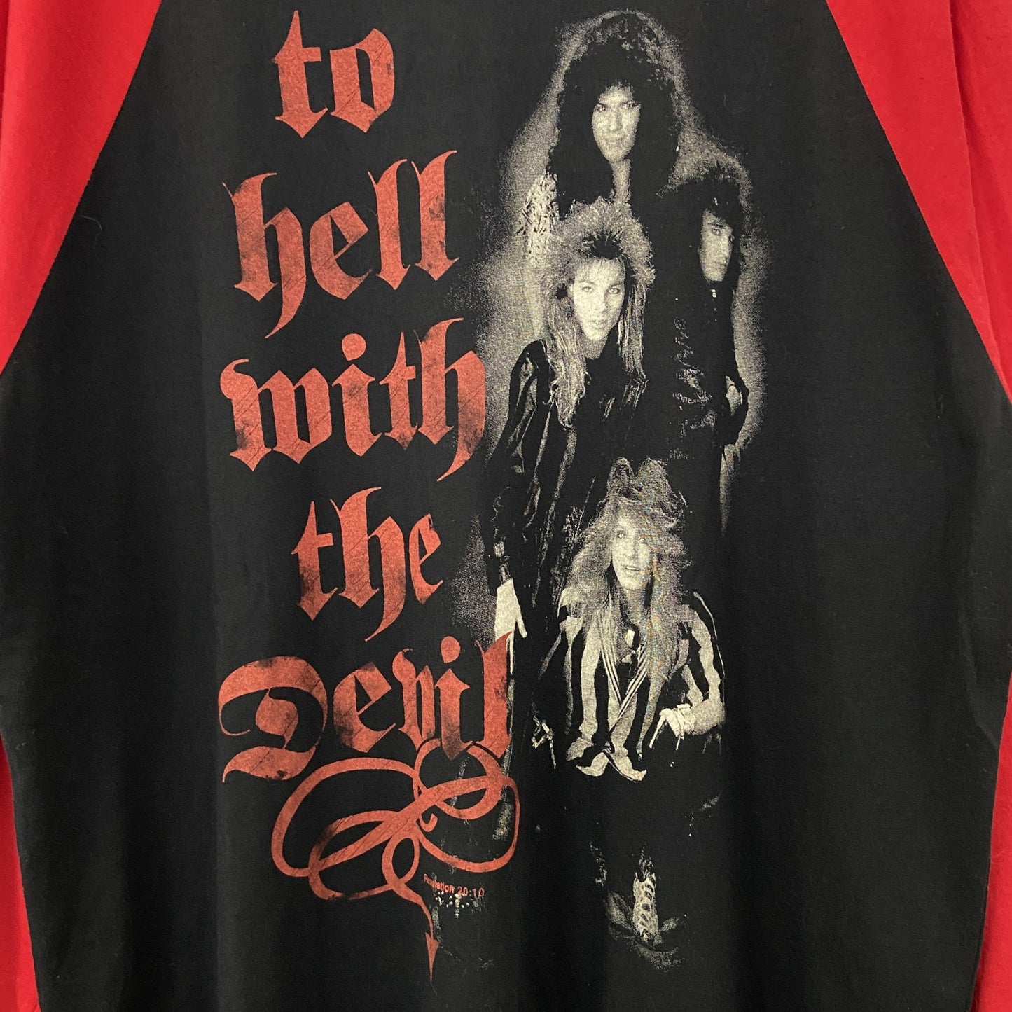 古着 used　Stryper ストライパー　長袖バンドTシャツ　黒　ブラック　赤　ラグランスリーブ　ロック　ヘビメタ　Lサイズ