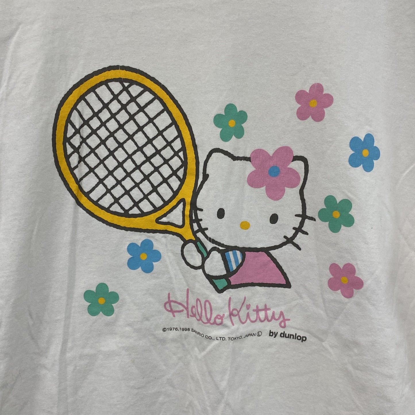 ～90s　DUNLOP　ダンロップ　HELLO KITTY　ハローキティ　半袖Tシャツ　シングルステッチ　ヴィンテージ　ホワイト　Lサイズ