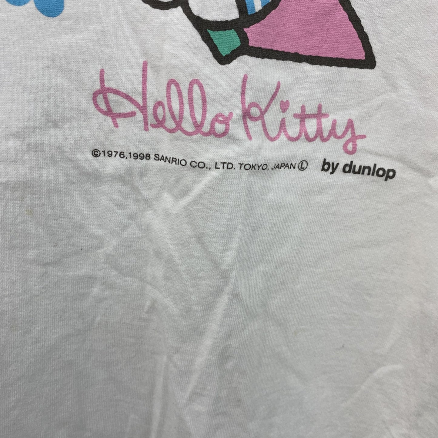 ～90s　DUNLOP　ダンロップ　HELLO KITTY　ハローキティ　半袖Tシャツ　シングルステッチ　ヴィンテージ　ホワイト　Lサイズ