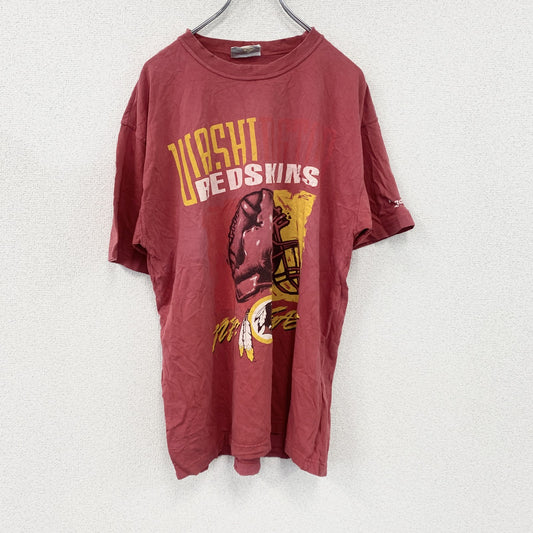 Reebok　リーボック　NFL　ワシントンレッドスキンズ　半袖プリントTシャツ　フェード　赤　レッド