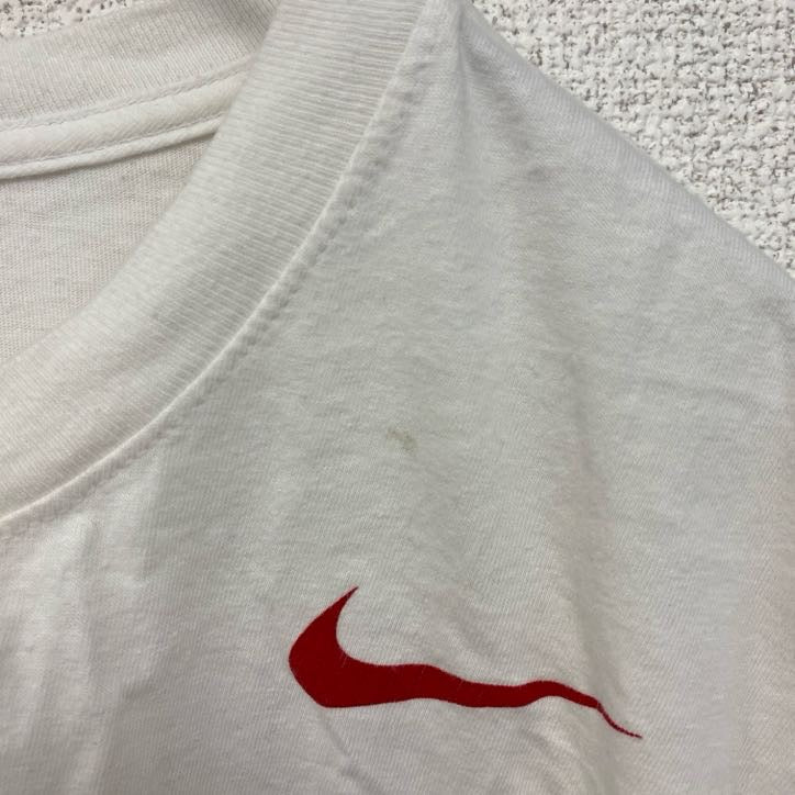 NIKE　ナイキ　半袖プリントTシャツ　オハイオステート・バックアイズ　スウッシュロゴ　クルーネック　白　ホワイト　Lサイズ