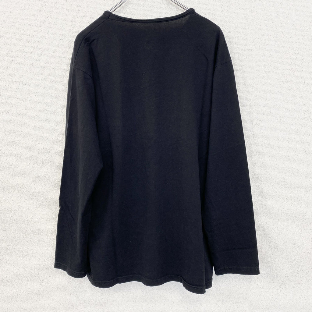 古着 used　DIESEL ディーゼル　長袖プリントTシャツ　カジュアルデザイン　クルーネック　黒　レトロ　3XLサイズ