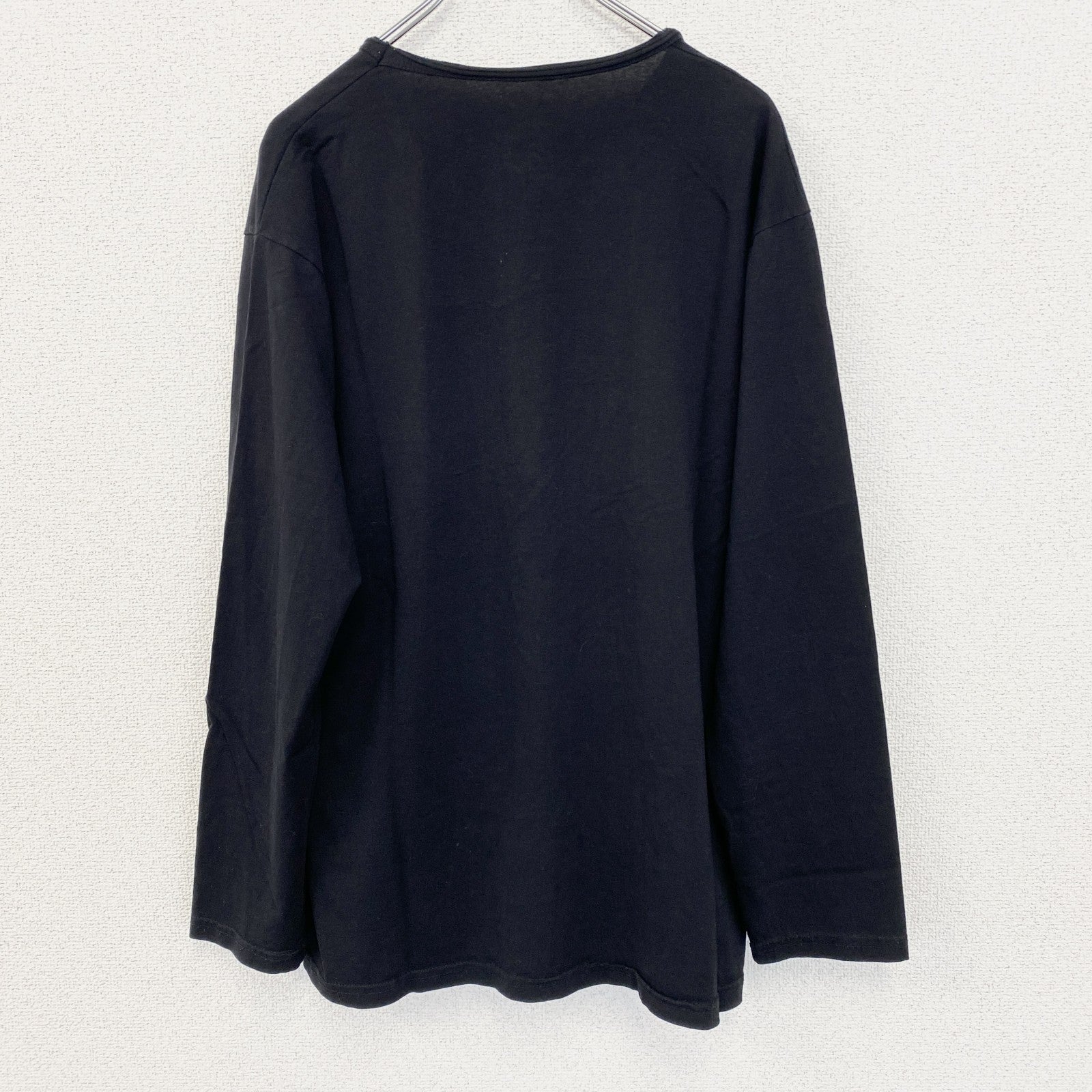 古着 used　DIESEL ディーゼル　長袖プリントTシャツ　カジュアルデザイン　クルーネック　黒　レトロ　3XLサイズ
