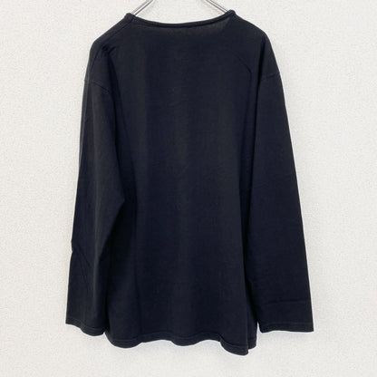 古着 used　DIESEL ディーゼル　長袖プリントTシャツ　カジュアルデザイン　クルーネック　黒　レトロ　3XLサイズ