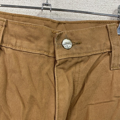 ノーブランド　ダブルニーペインターパンツ　ダックパンツ　ジップフライ　キャメル