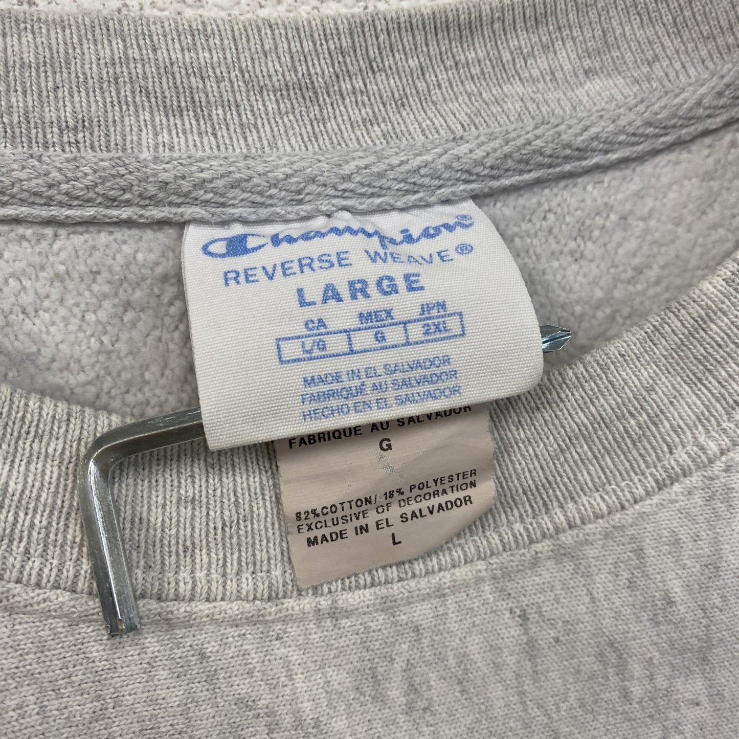 Champion　チャンピオン　リバースウィーブ　スウェット/トレーナー　アーチプリント　霜降りグレー　Lサイズ