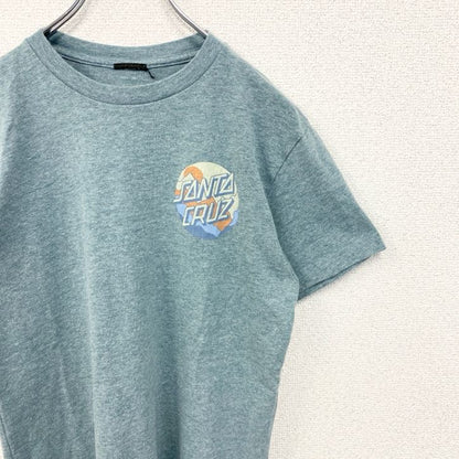 古着 used　SANTA CRUZ　サンタクルズ　半袖プリントTシャツ　バックプリント　レトロデザイン　ライトブルー　水色　青