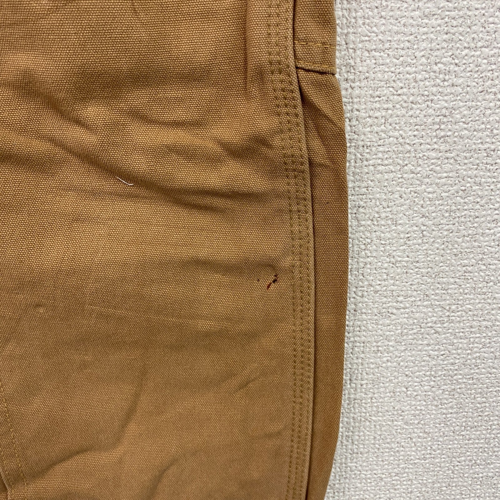 ノーブランド　ダブルニーペインターパンツ　ダックパンツ　ジップフライ　キャメル
