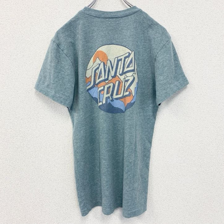 古着 used　SANTA CRUZ　サンタクルズ　半袖プリントTシャツ　バックプリント　レトロデザイン　ライトブルー　水色　青