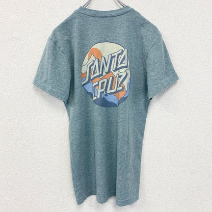 古着 used　SANTA CRUZ　サンタクルズ　半袖プリントTシャツ　バックプリント　レトロデザイン　ライトブルー　水色　青