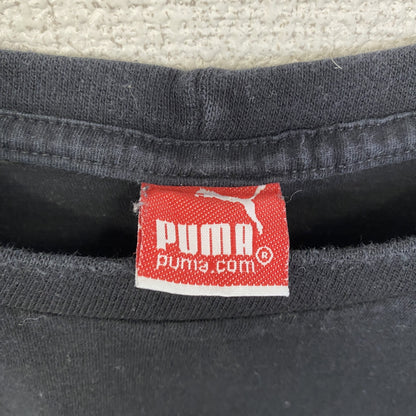 古着 used　puma　プーマ　半袖プリントTシャツ　レトロデザイン　クルーネック　スポーツ　野球　68　黒　ブラック