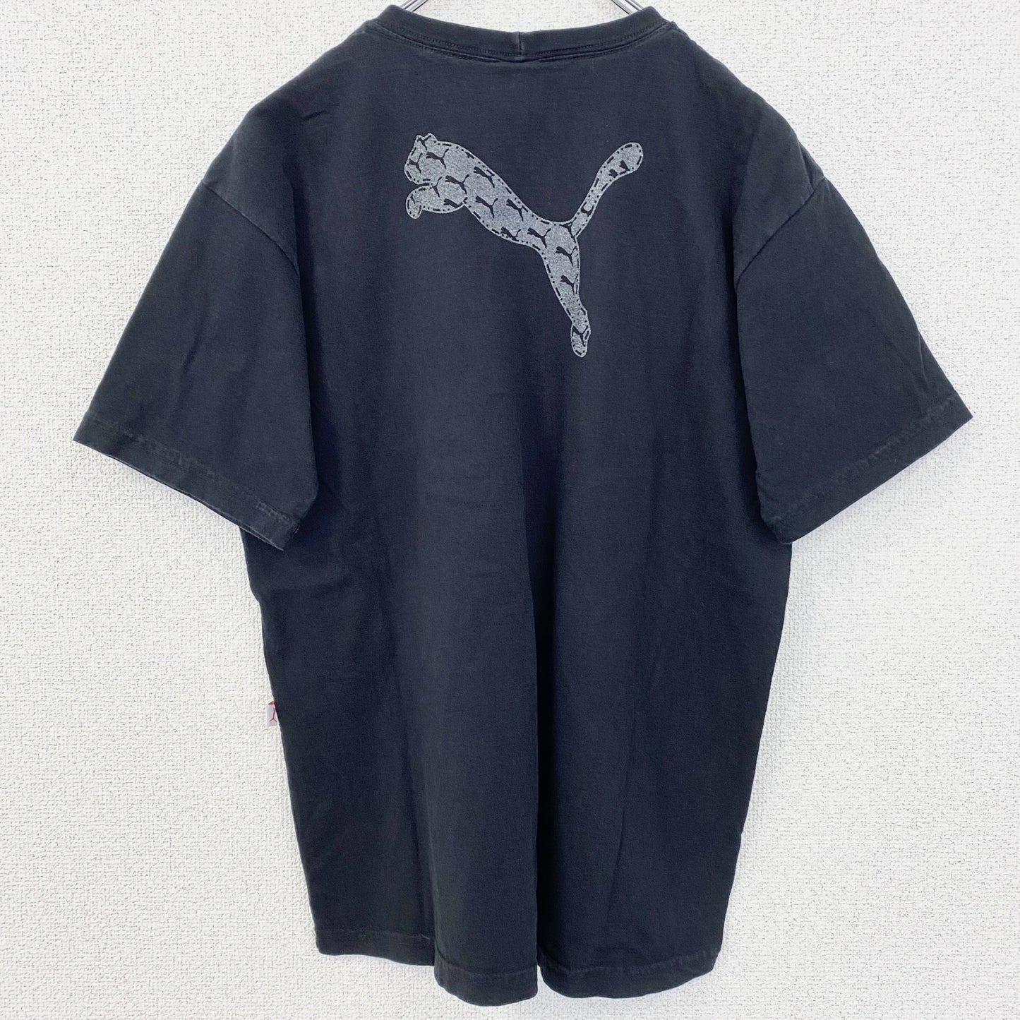 古着 used　puma　プーマ　半袖プリントTシャツ　レトロデザイン　クルーネック　スポーツ　野球　68　黒　ブラック