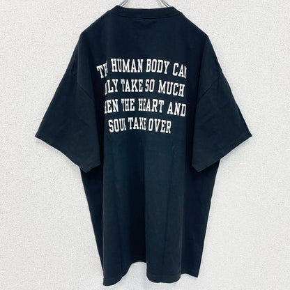 古着 used　champion　チャンピオン　半袖プリントTシャツ　バックプリント　レトロデザイン　ブラック　黒　XLサイズ
