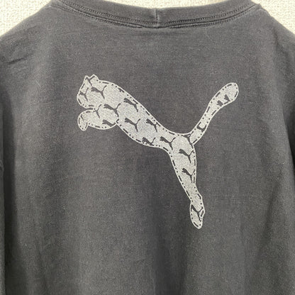 古着 used　puma　プーマ　半袖プリントTシャツ　レトロデザイン　クルーネック　スポーツ　野球　68　黒　ブラック