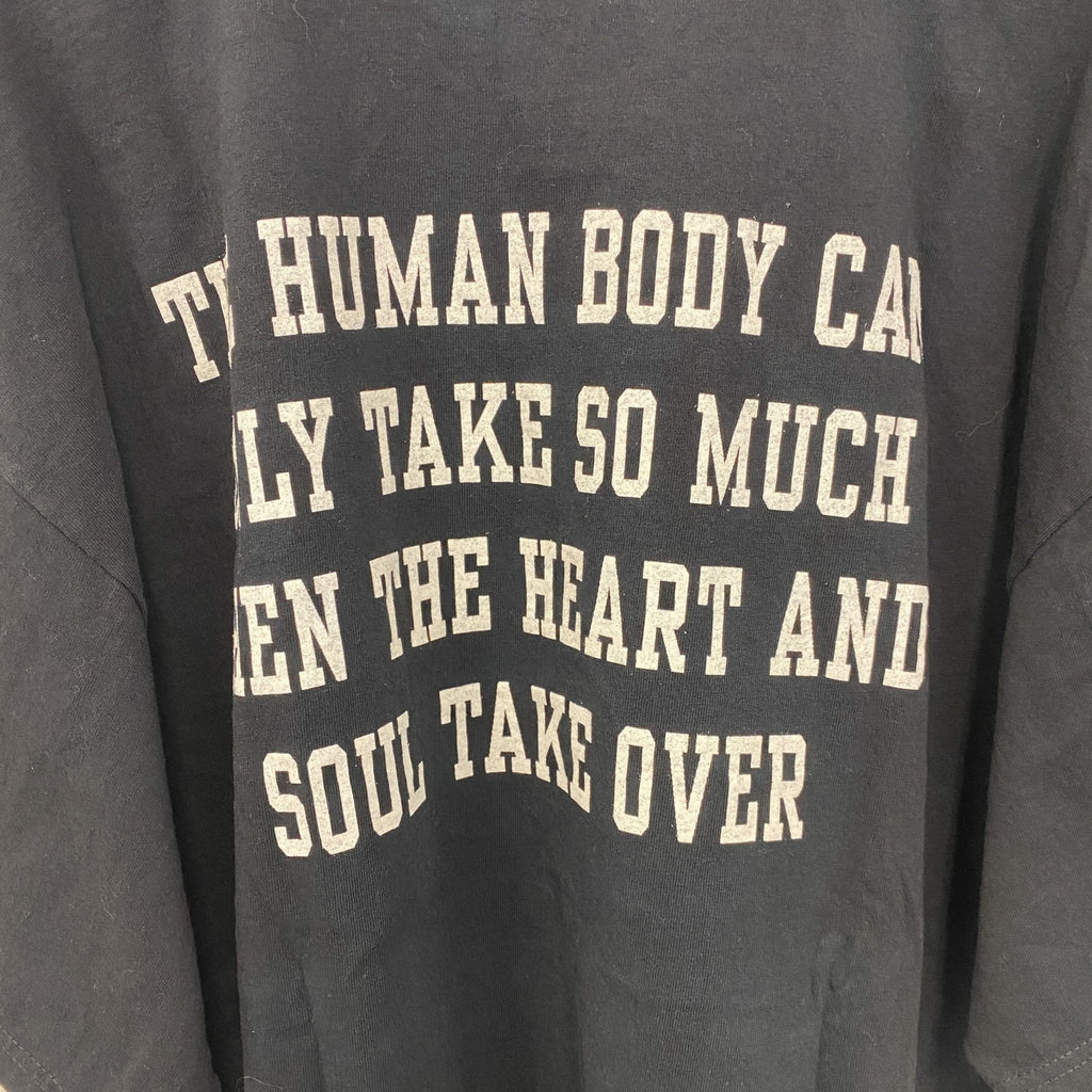 古着 used　champion　チャンピオン　半袖プリントTシャツ　バックプリント　レトロデザイン　ブラック　黒　XLサイズ