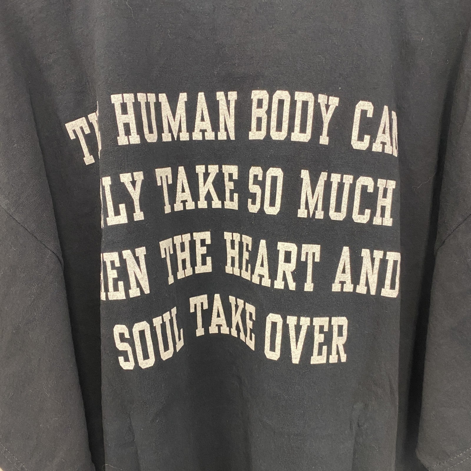 古着 used　champion　チャンピオン　半袖プリントTシャツ　バックプリント　レトロデザイン　ブラック　黒　XLサイズ