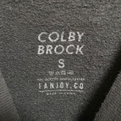 COLBY BROCK　スウェット/トレーナー　スカル　骸骨　ブラックレター　両面プリント　クルーネック　黒　ブラック　Sサイズ