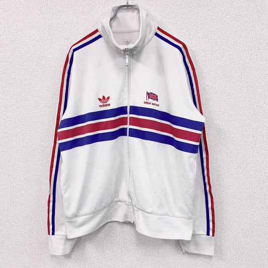 adidas　アディダス　トラックジャケット/ジャージ　ユニオンジャック　トレフォイルロゴ　白　ホワイト　Lサイズ