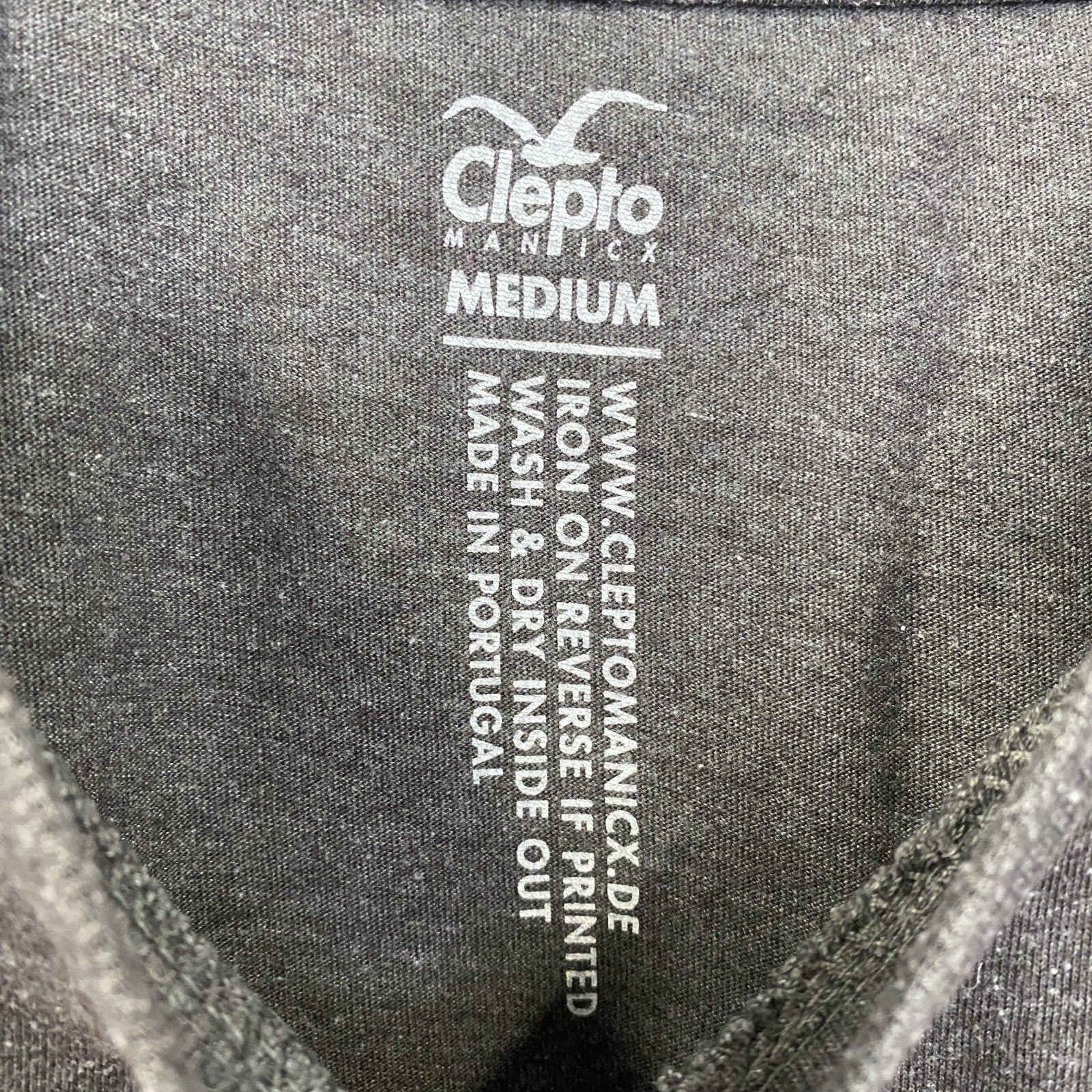 古着 used　CleptoMANICX　半袖プリントTシャツ　DJ MAD　レトロデザイン　クルーネック　カーキー　Mサイズ