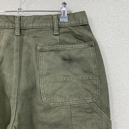ノーブランド　ダブルニーペインターパンツ　ダックパンツ　ジップフライ　カーキ