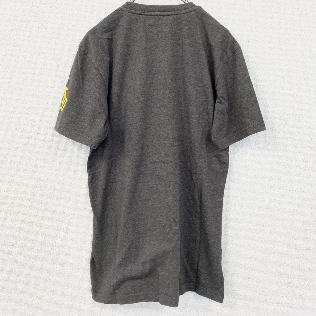 古着 used　CleptoMANICX　半袖プリントTシャツ　DJ MAD　レトロデザイン　クルーネック　カーキー　Mサイズ
