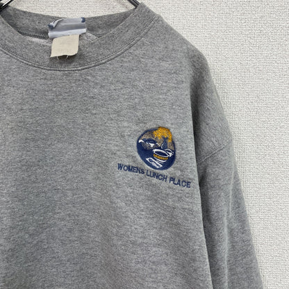 90s　Lee　リー　スウェット/トレーナー　刺繍ロゴ　ヴrィンテージ　霜降りグレー　Lサイズ